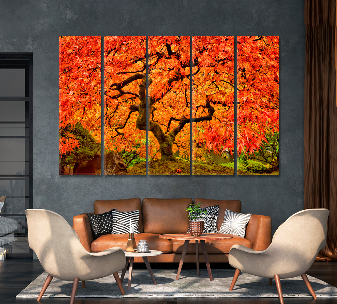 Japanese Maple in Autumn Canvas Print-Canvas Print-CetArt-1 Panel-24x16 inches-CetArt