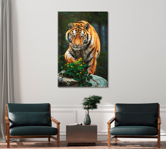 Wild Siberian Tiger Canvas Print-Canvas Print-CetArt-1 panel-16x24 inches-CetArt