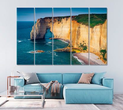 Atlantic Ocean Coastline with High Cliffs Canvas Print-Canvas Print-CetArt-1 Panel-24x16 inches-CetArt