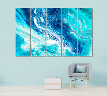 Creative Abstract Bubbles with Blue Swirls Canvas Print-Canvas Print-CetArt-1 Panel-24x16 inches-CetArt