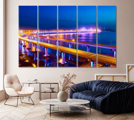 Hangzhou Bay Bridge China Canvas Print-Canvas Print-CetArt-1 Panel-24x16 inches-CetArt