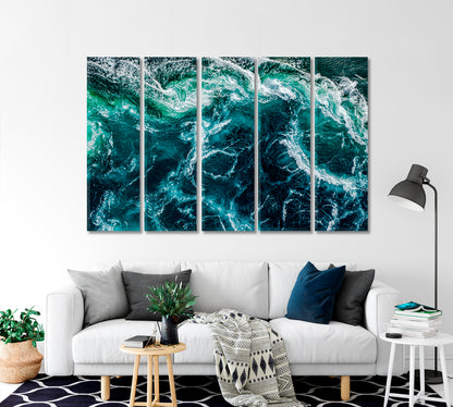 Stormy Sea Norway Canvas Print-Canvas Print-CetArt-5 Panels-36x24 inches-CetArt