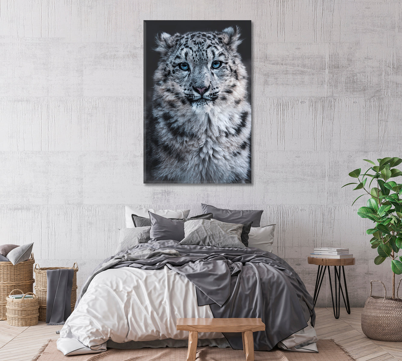 Snow Leopard Canvas Print-Canvas Print-CetArt-1 panel-16x24 inches-CetArt