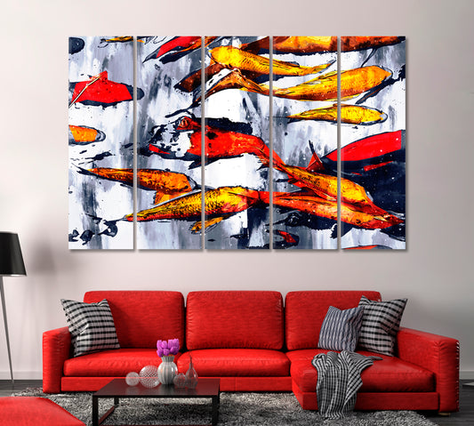 Abstract Carp Fish Canvas Print-Canvas Print-CetArt-1 Panel-24x16 inches-CetArt