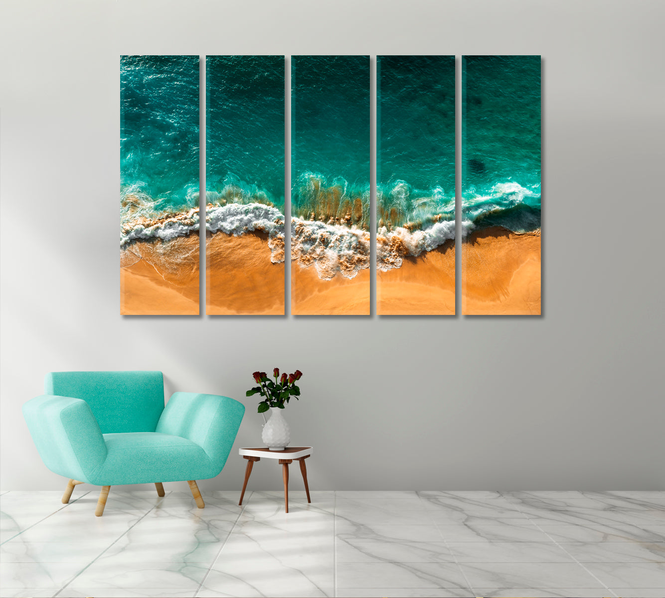 Turquoise Kelingking Beach Bali Canvas Print-Canvas Print-CetArt-5 Panels-36x24 inches-CetArt