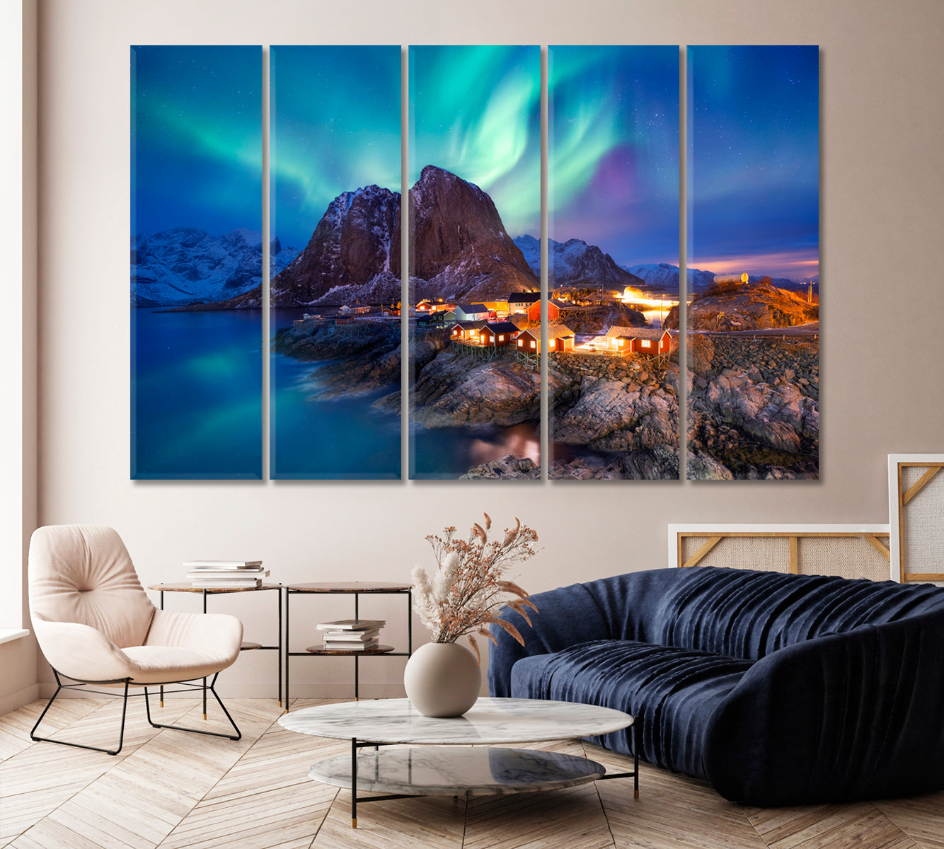 Northern Lights the Lofoten Islands Norway Canvas Print-Canvas Print-CetArt-1 Panel-24x16 inches-CetArt
