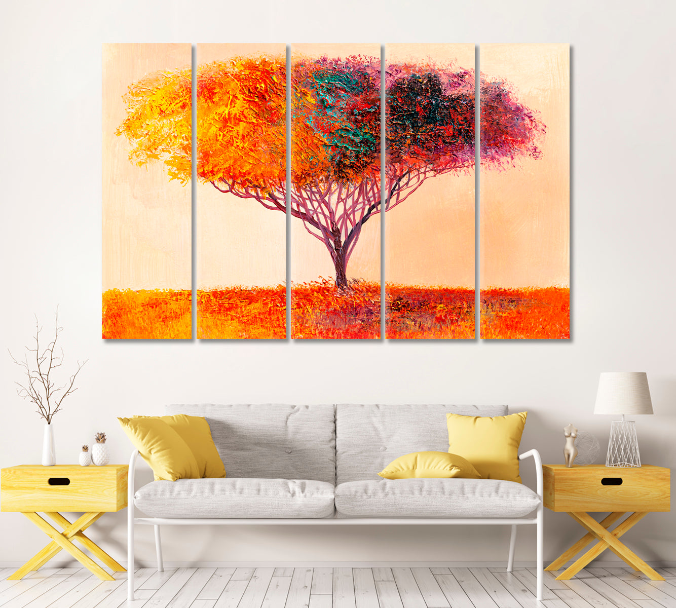 Abstract Colorful Tree Canvas Print-Canvas Print-CetArt-1 Panel-24x16 inches-CetArt