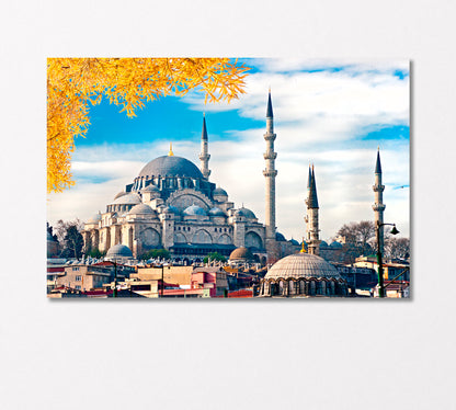 Suleymaniye Mosque Istanbul Turkey Canvas Print-Canvas Print-CetArt-1 Panel-24x16 inches-CetArt