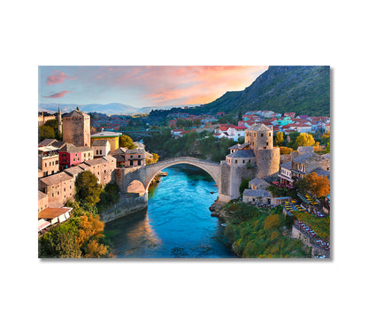 Old Bridge in Mostar Bosnia and Herzegovina Canvas Print-Canvas Print-CetArt-1 Panel-24x16 inches-CetArt