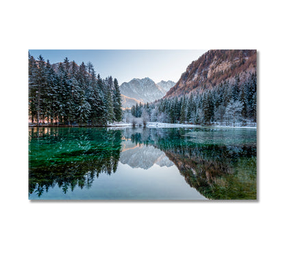 Plansarsko Jezero in Winter Slovenia Canvas Print-Canvas Print-CetArt-1 Panel-24x16 inches-CetArt