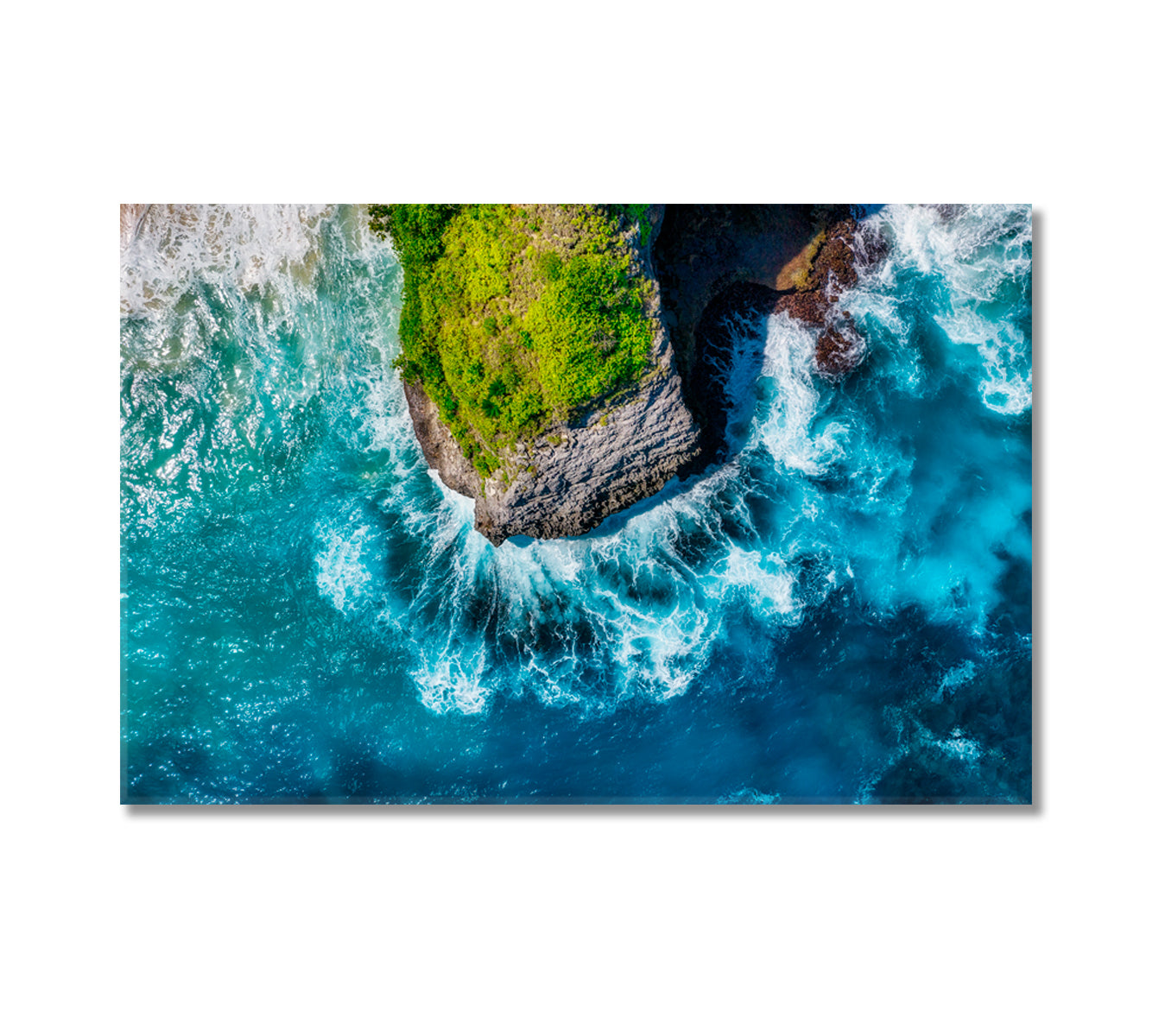 Summer Seascape Waves and Rocks Bali Island Indonesia Canvas Print-Canvas Print-CetArt-1 Panel-24x16 inches-CetArt