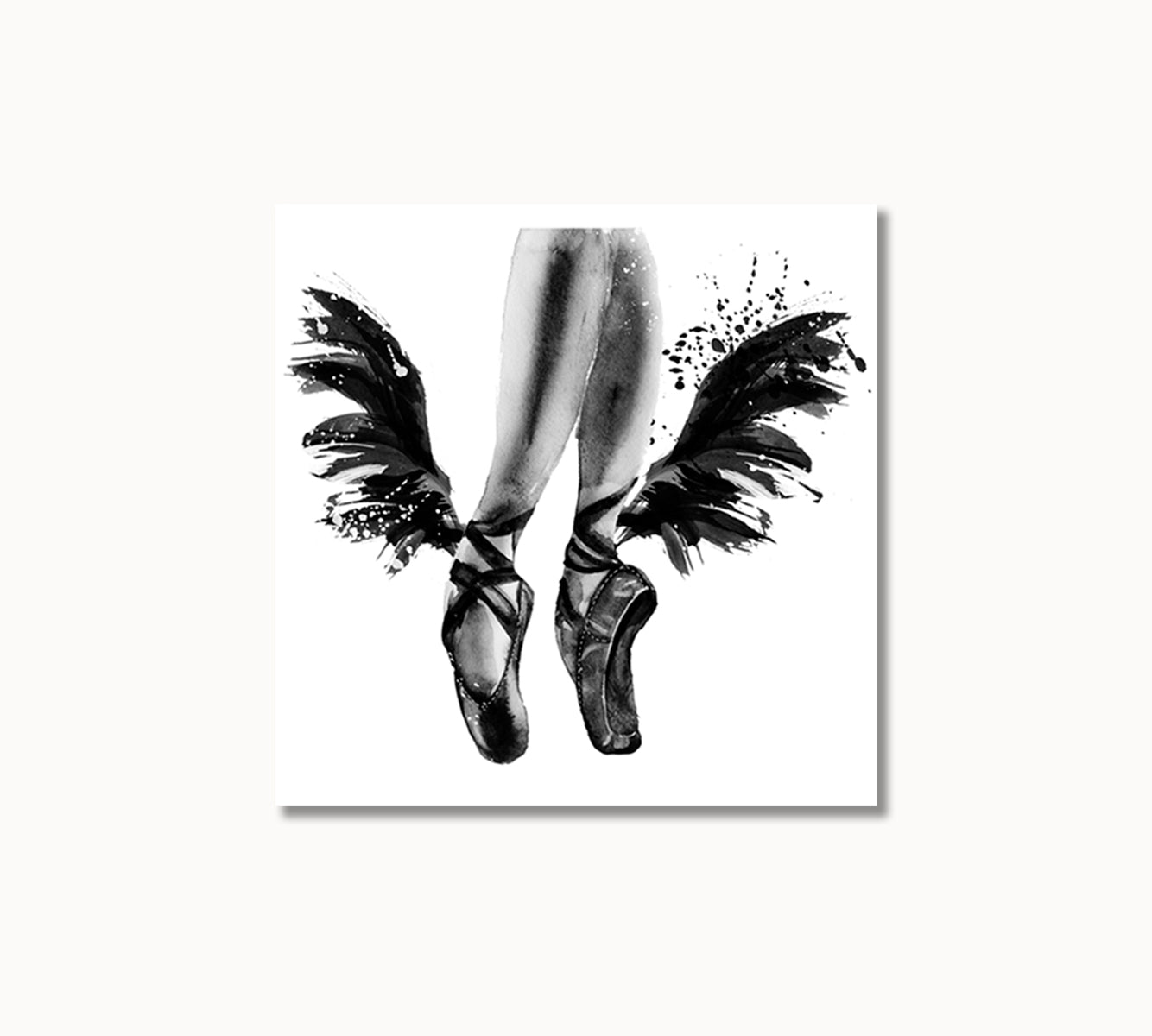 Watercolor Pointe Shoes with Wings Canvas Print-Canvas Print-CetArt-1 panel-12x12 inches-CetArt