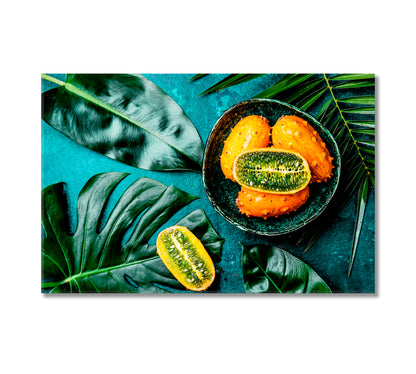 Tropical Fruit Kiwano Passion Fruit Canvas Print-Canvas Print-CetArt-1 Panel-24x16 inches-CetArt