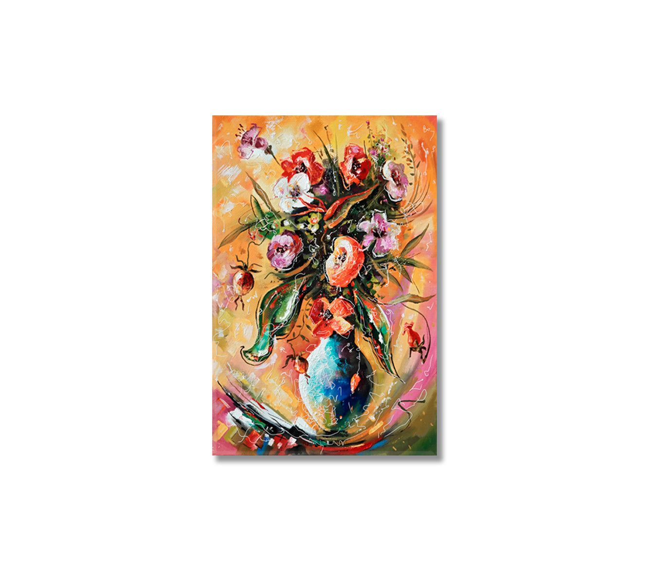 Still Life Bouquet of Flowers Canvas Print-Canvas Print-CetArt-1 panel-16x24 inches-CetArt
