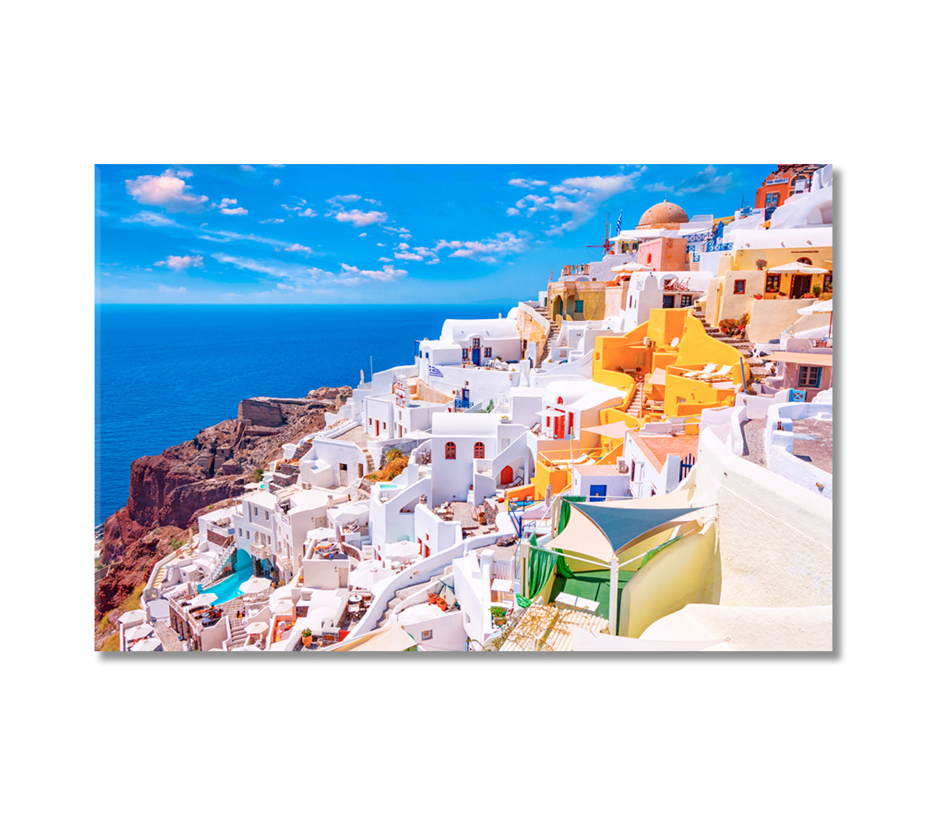 Oia Village Santorini Island Greece Canvas Print-Canvas Print-CetArt-1 Panel-24x16 inches-CetArt