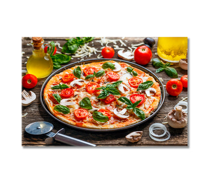 Delicious Italian Pizza Canvas Print-Canvas Print-CetArt-1 Panel-24x16 inches-CetArt