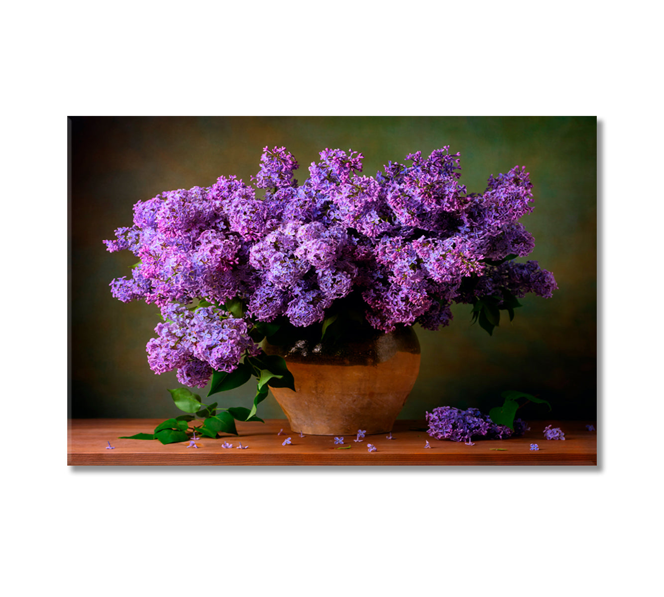 Still Life Violett Lilacs Flowers Canvas Print-Canvas Print-CetArt-1 Panel-24x16 inches-CetArt