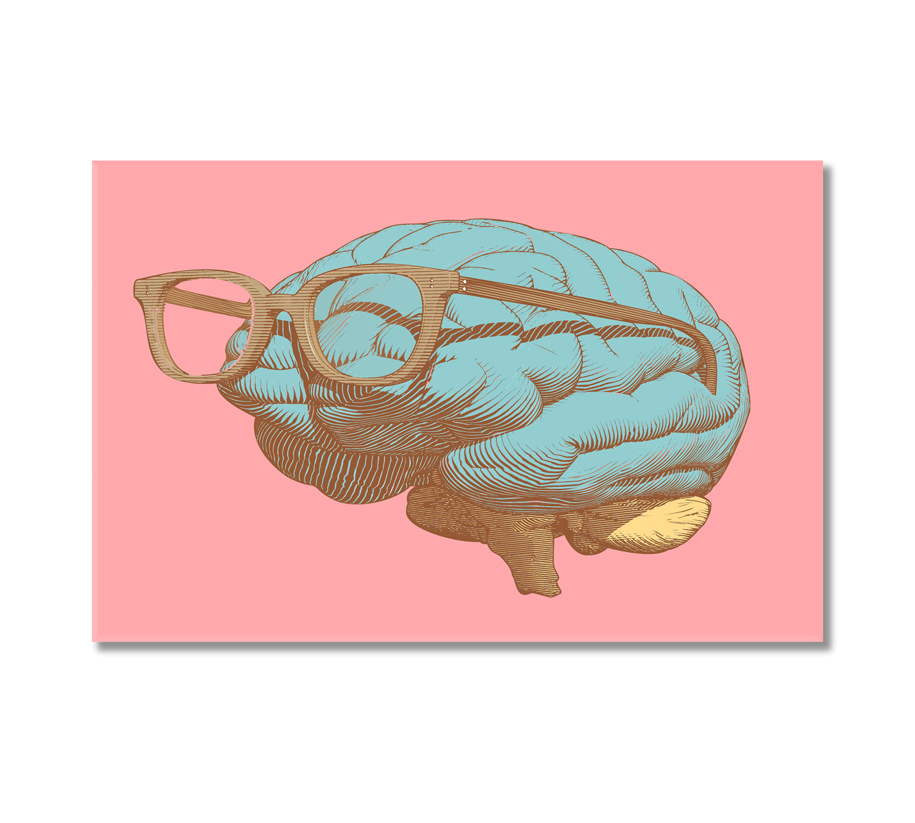 Brain with Glasses Canvas Print-Canvas Print-CetArt-1 Panel-24x16 inches-CetArt