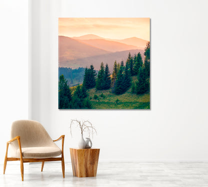 Summer Landscape Carpathian Mountains Ukraine Canvas Print-Canvas Print-CetArt-1 panel-12x12 inches-CetArt