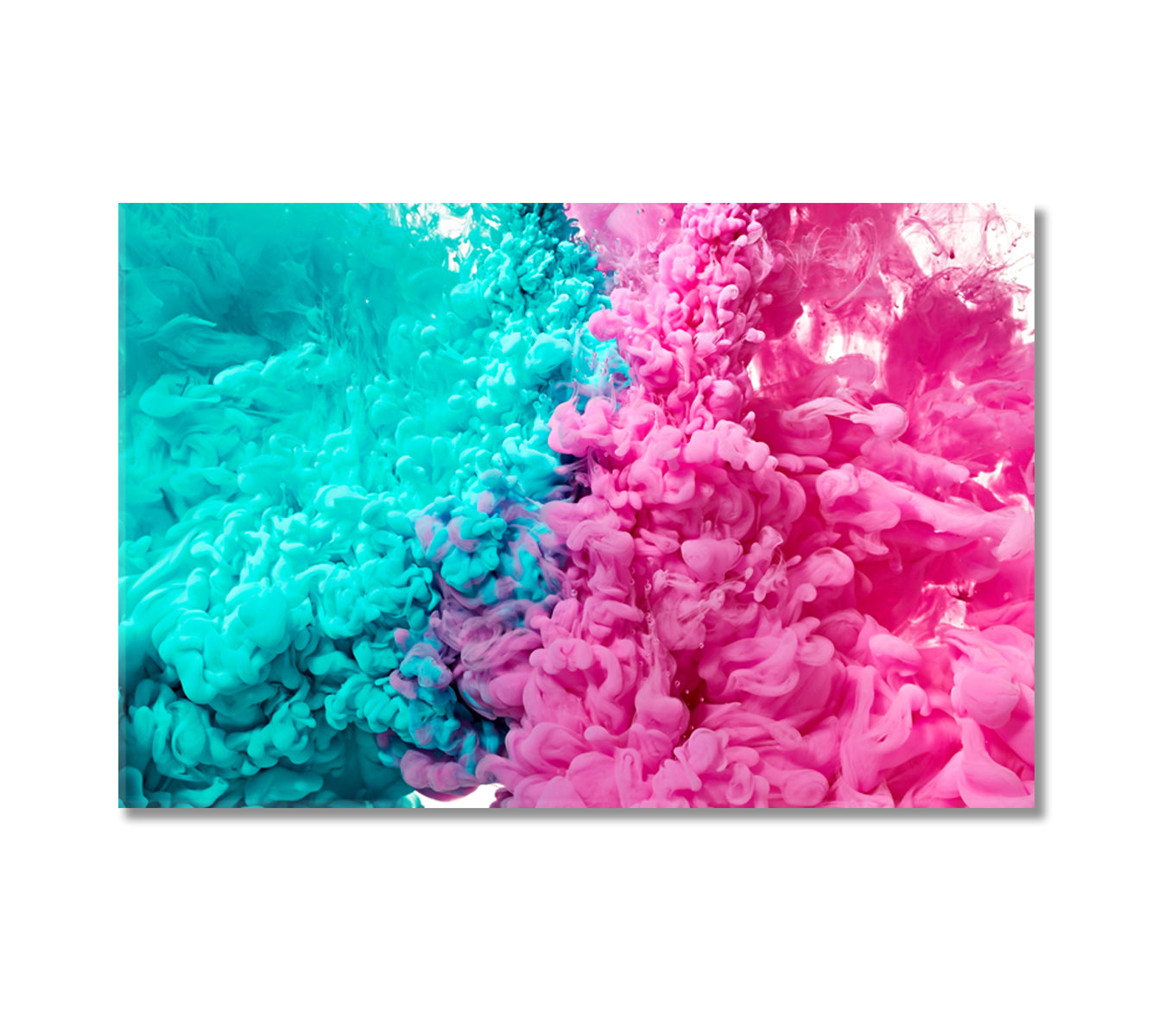 Pink and Green Ink Paint Drops in Water Canvas Print-Canvas Print-CetArt-1 Panel-24x16 inches-CetArt