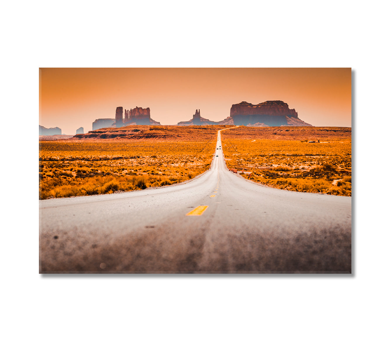Historic US Route 163 through Monument Valley Utah USA Canvas Print-Canvas Print-CetArt-1 Panel-24x16 inches-CetArt