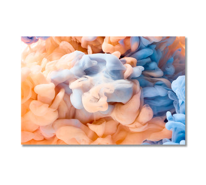 Abstract Splash of Orange and Blue Paint Pastel Colors Canvas Print-Canvas Print-CetArt-1 Panel-24x16 inches-CetArt