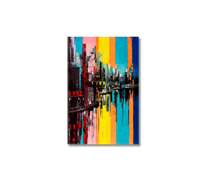 Abstract Colorful City Canvas Print-Canvas Print-CetArt-1 panel-16x24 inches-CetArt