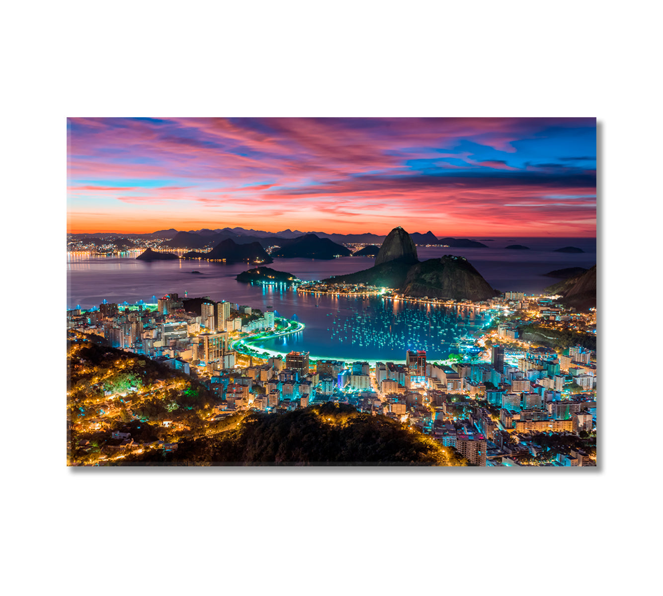 Sunset in Rio de Janeiro Brazil Canvas Print-Canvas Print-CetArt-1 Panel-24x16 inches-CetArt
