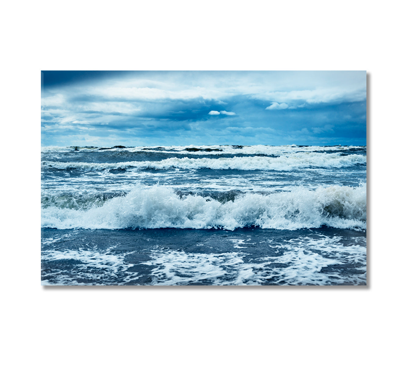 Sea Storm Under Dramatic Sunset Canvas Print-Canvas Print-CetArt-1 Panel-24x16 inches-CetArt