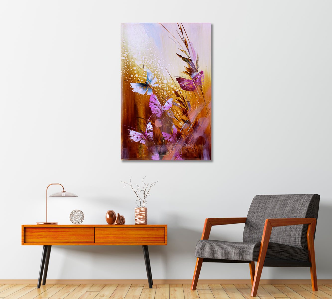 Stunning Fluttering Colorful Butterflies Canvas Print-Canvas Print-CetArt-1 panel-16x24 inches-CetArt