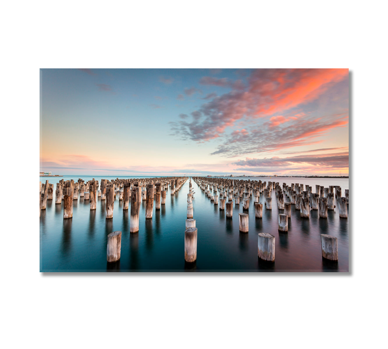 Princes Pier at Sunset in Port Melbourne Australia Canvas Print-Canvas Print-CetArt-1 Panel-24x16 inches-CetArt