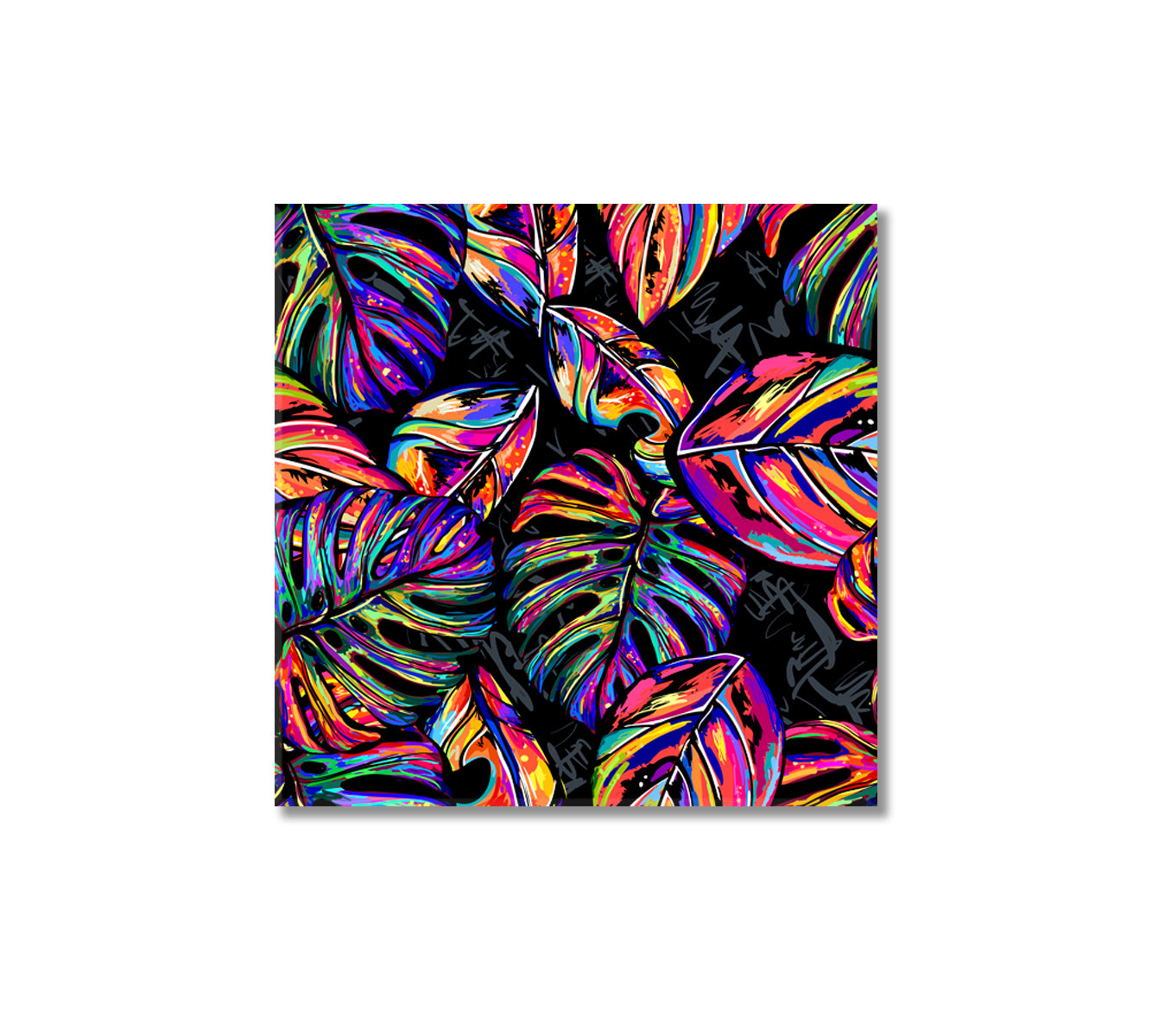 Tropical Colored Leaves Canvas Print-Canvas Print-CetArt-1 panel-12x12 inches-CetArt