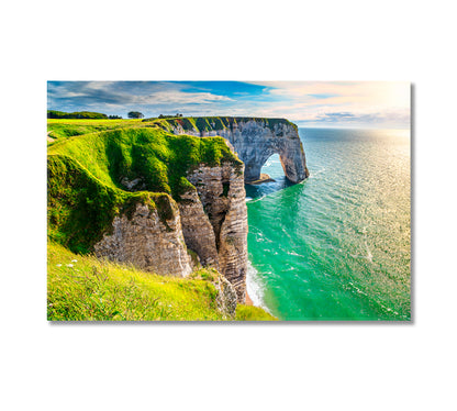 Aval Cliff Normandy France Europe Canvas Print-Canvas Print-CetArt-1 Panel-24x16 inches-CetArt