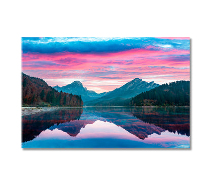 Dramatic Sunset at Obersee Lake Swiss Alps Switzerland Canvas Print-Canvas Print-CetArt-1 Panel-24x16 inches-CetArt