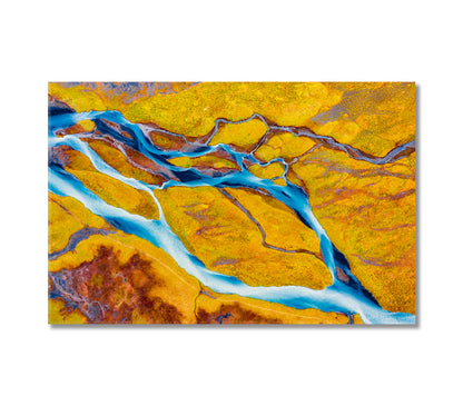 Colorful Glacier River Southern Iceland Canvas Print-Canvas Print-CetArt-1 Panel-24x16 inches-CetArt