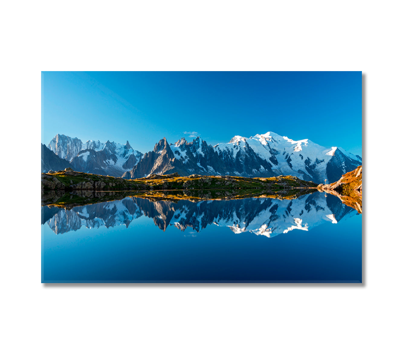 Mont Blanc Reflection in Lac Blanc Lake France Canvas Print-Canvas Print-CetArt-1 Panel-24x16 inches-CetArt