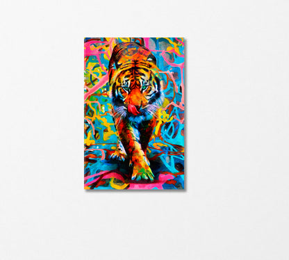 Modern Oil Painting of Tiger Canvas Print-Canvas Print-CetArt-1 panel-16x24 inches-CetArt