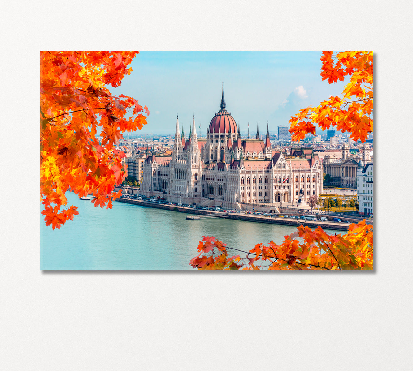 Hungarian Parliament Building in Autumn Budapest Canvas Print-Canvas Print-CetArt-1 Panel-24x16 inches-CetArt