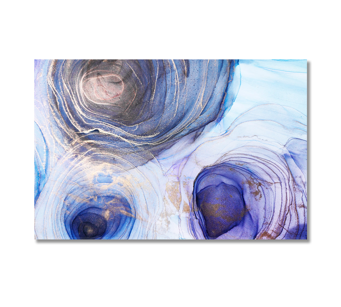 Stunning Abstract Blue Circles Canvas Print-Canvas Print-CetArt-1 Panel-24x16 inches-CetArt