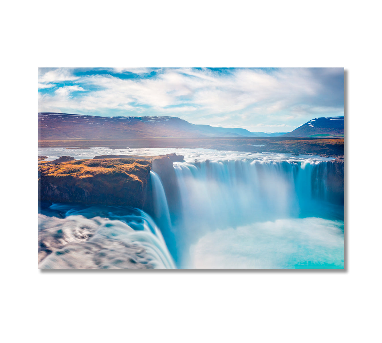 Sunrise at Godafoss Waterfall Iceland Canvas Print-Canvas Print-CetArt-1 Panel-24x16 inches-CetArt