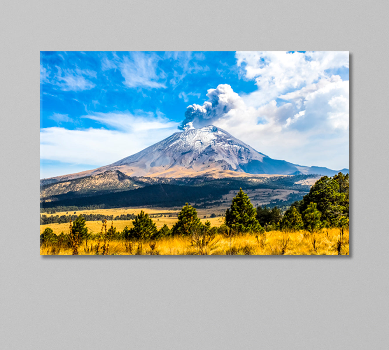 Active Popocatepetl Volcano in Mexico Canvas Print-Canvas Print-CetArt-1 Panel-24x16 inches-CetArt