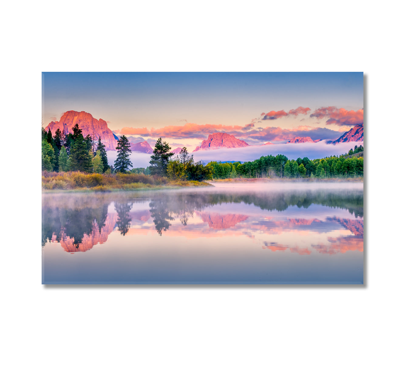 Amazing Sunrise on Snake River Grand Teton National Park Wyoming Canvas Print-Canvas Print-CetArt-1 Panel-24x16 inches-CetArt