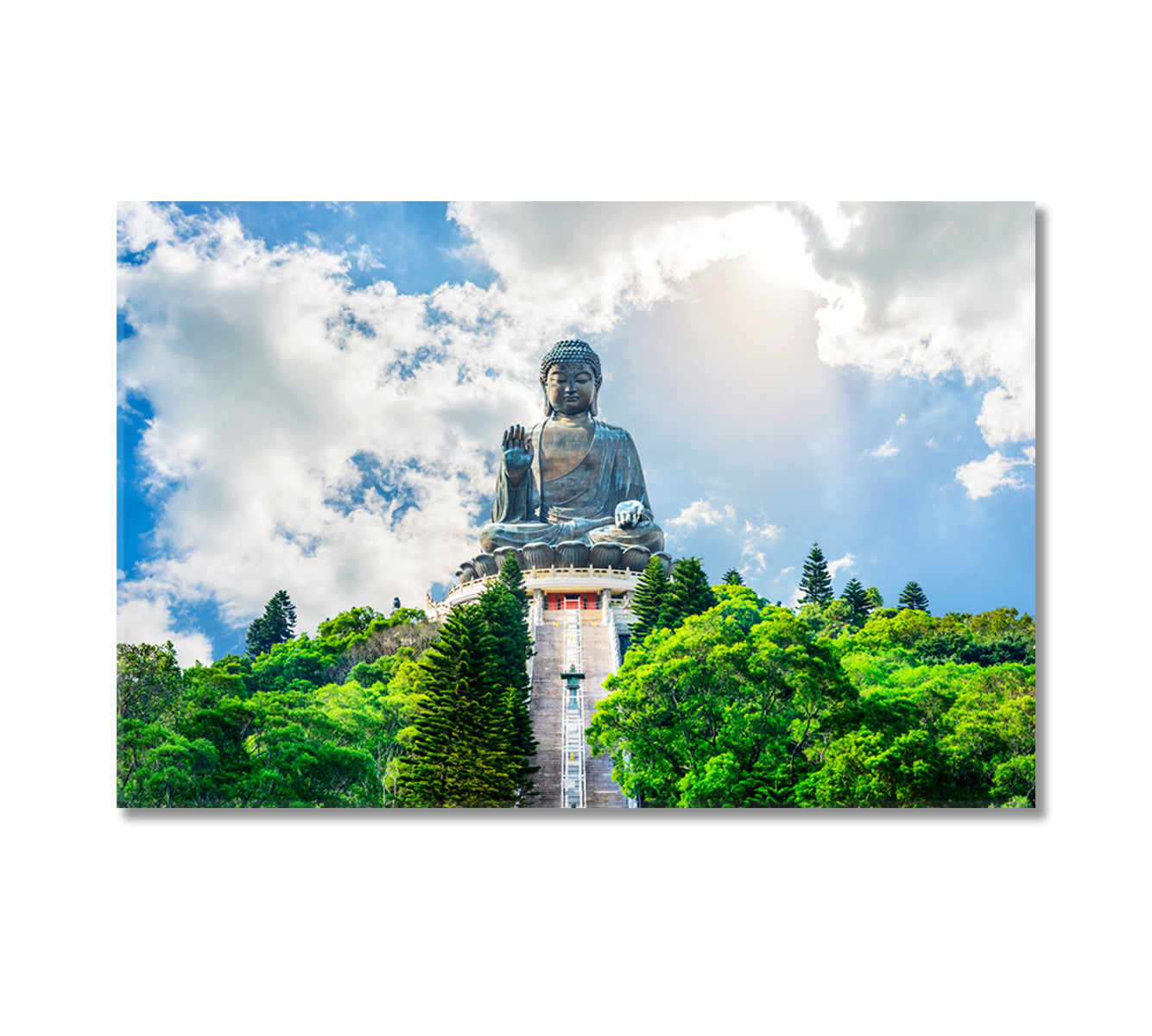 Big Buddha Statue Hong Kong Canvas Print-Canvas Print-CetArt-1 Panel-24x16 inches-CetArt