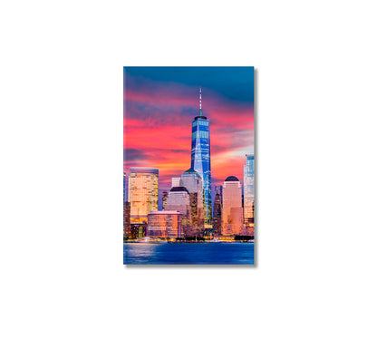 New York Lower Manhattan Skyline United States of America Canvas Print-Canvas Print-CetArt-1 panel-16x24 inches-CetArt