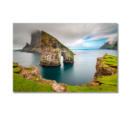 Drangarnir Rocks at Faroe Islands Canvas Print-Canvas Print-CetArt-1 Panel-24x16 inches-CetArt