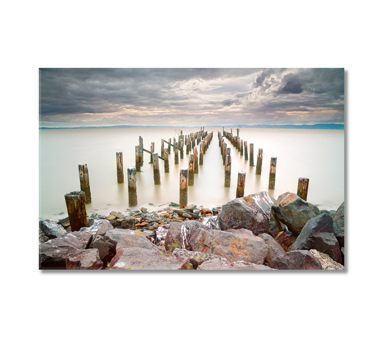 Old Jetty at Thames Canvas Print-Canvas Print-CetArt-1 Panel-24x16 inches-CetArt