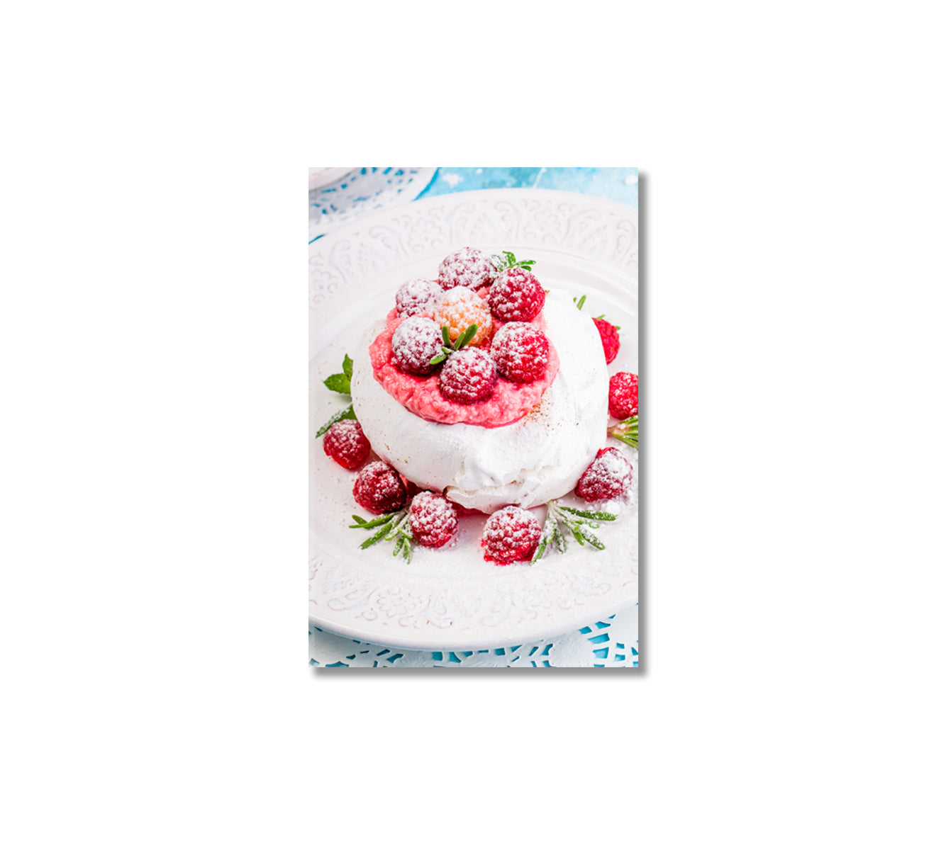 Meringue with Fresh Raspberries Canvas Print-Canvas Print-CetArt-1 panel-16x24 inches-CetArt