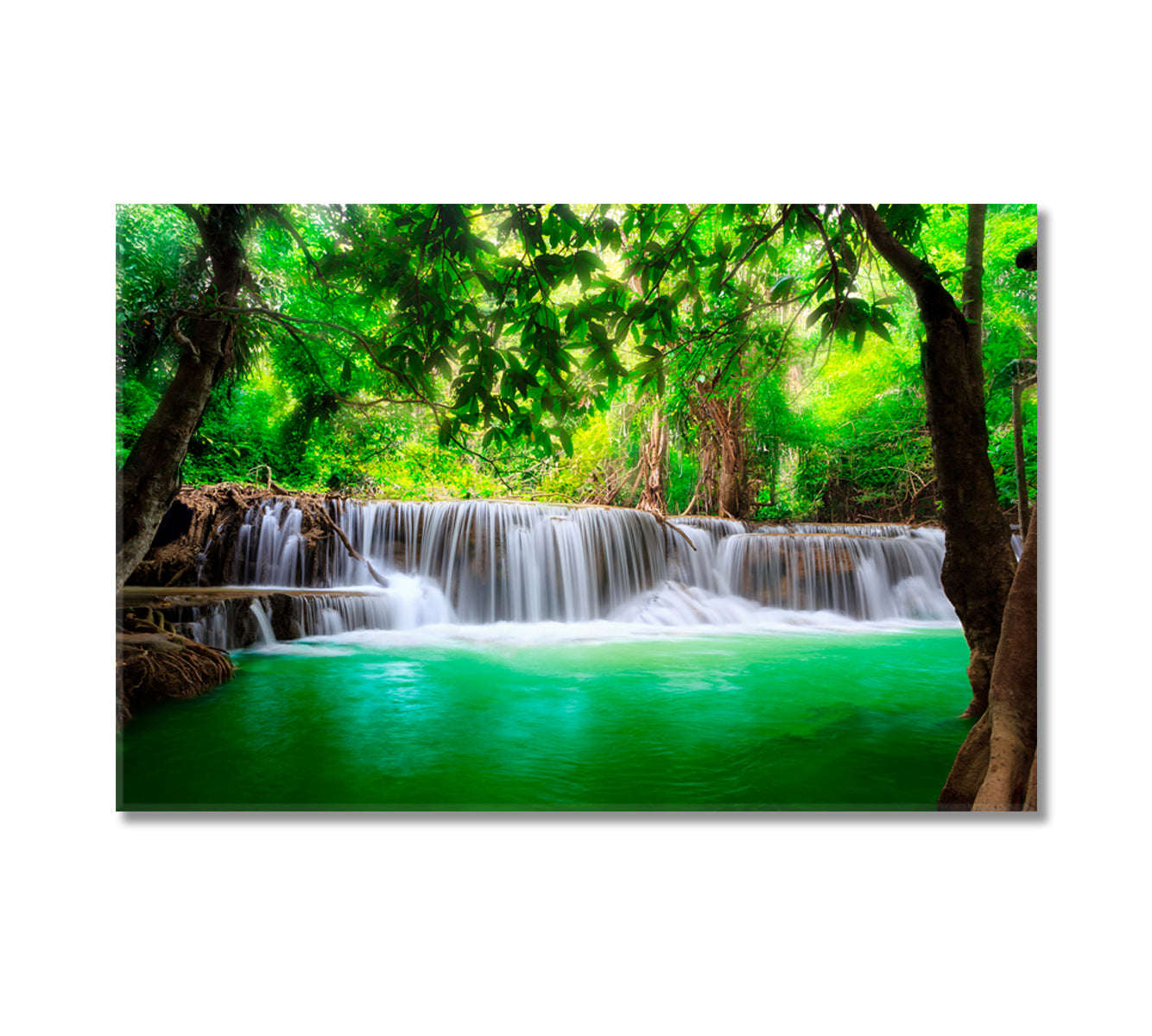 Erawan Waterfall Kanchanaburi Thailand Canvas Print-Canvas Print-CetArt-1 Panel-24x16 inches-CetArt