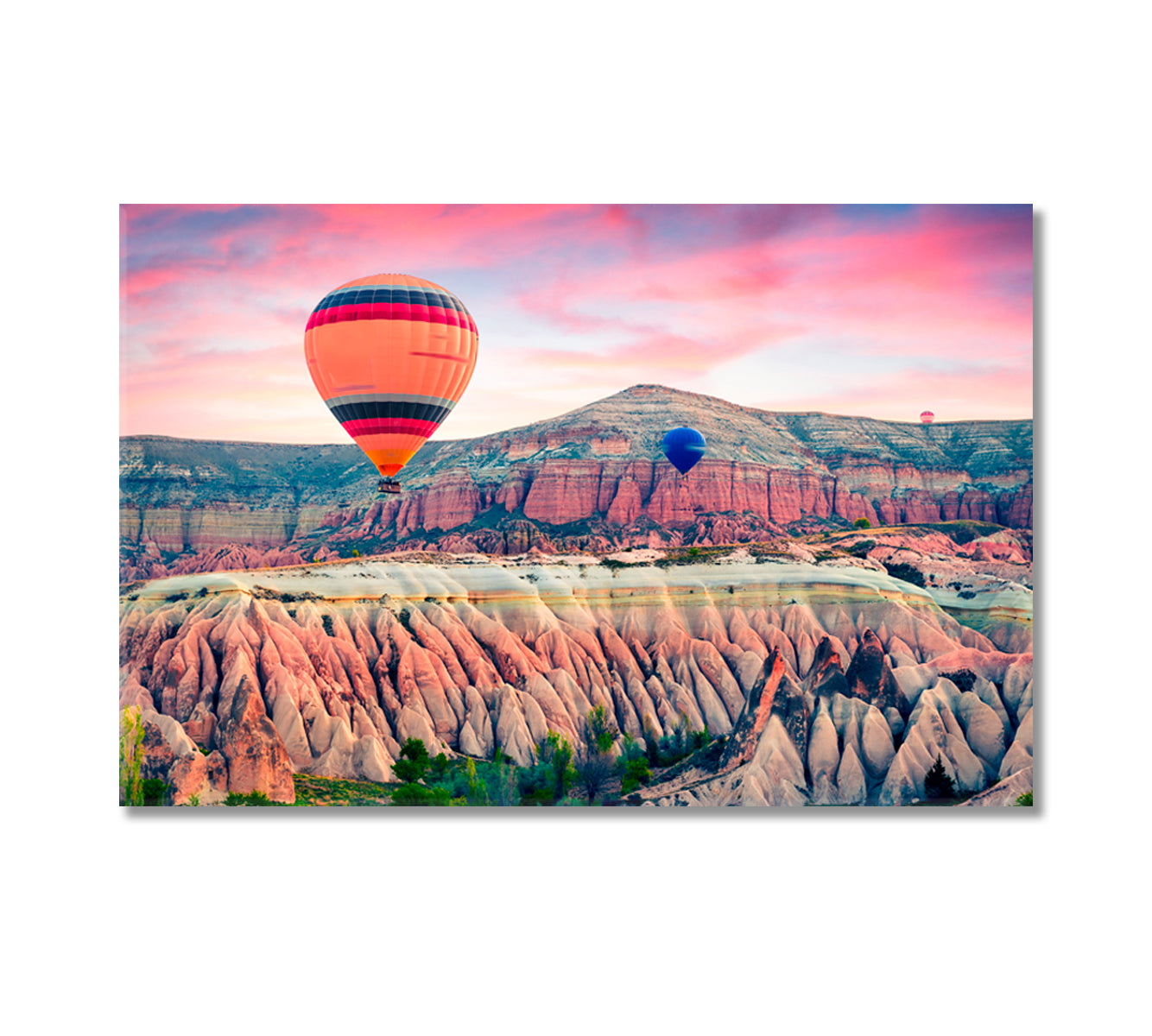 Air Balloons and Valley of Red Roses Cappadocia Canvas Print-Canvas Print-CetArt-1 Panel-24x16 inches-CetArt