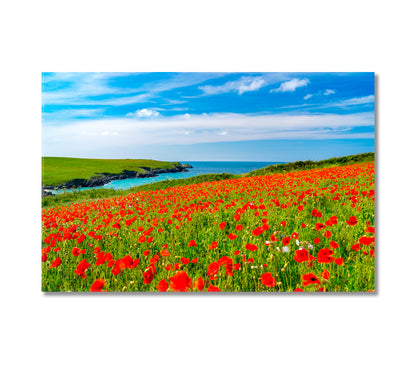 Wildflowers Field with Poppies Canvas Print-Canvas Print-CetArt-1 Panel-24x16 inches-CetArt